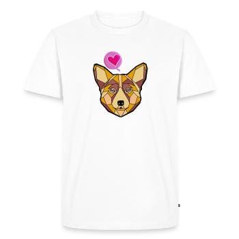 Chien géométrique au cœur - T-shirt Premium bio Homme - blanc - Devant - Nico (187cm)