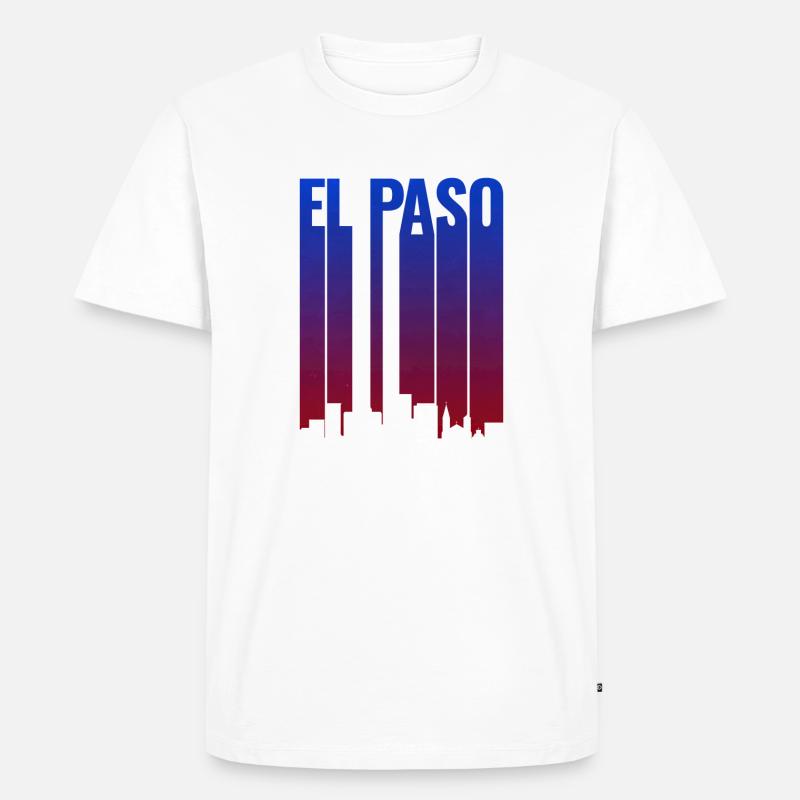 El Paso Skyline Gradient - Männer Premium Bio T-Shirt - Weiß