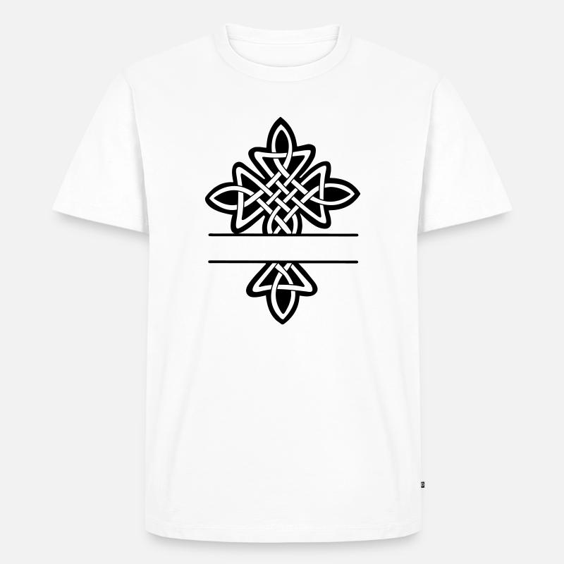 Keltisches Kreuzmonogramm - Männer Premium Bio T-Shirt - Weiß