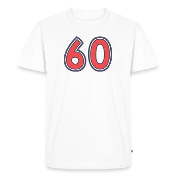 60. 60 YEARS. 60th ANNIVERSARY - Men's Premium Organic T-Shirt - white - Front - Nico (187cm)