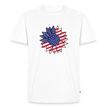 Blue Star Sunflower Burst - Men's Premium Organic T-Shirt - white - Front - Nico (187cm)