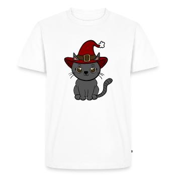 Noël chat - T-shirt Premium bio Homme - blanc - Devant - Nico (187cm)