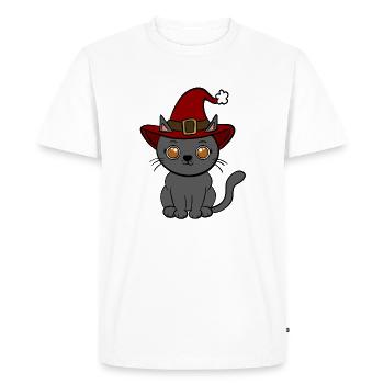 Noël chat - T-shirt Premium bio Homme - blanc - Devant - Nico (187cm)