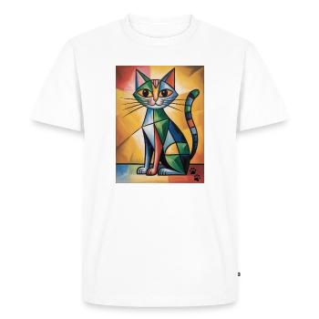Cat Cubic - T-shirt Premium bio Homme - blanc - Devant - Nico (187cm)