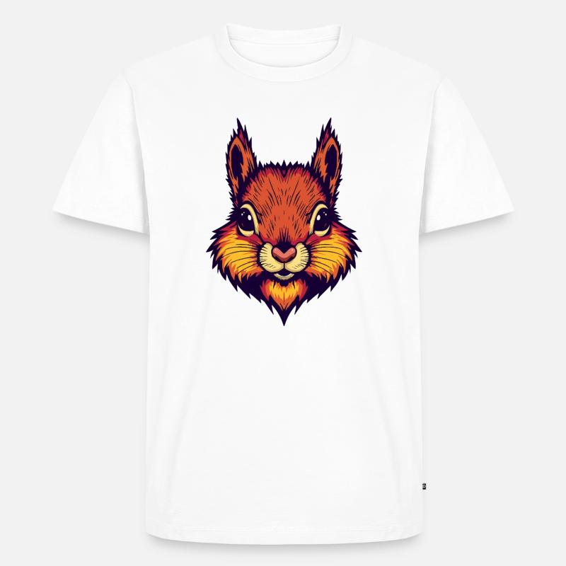 Leuchtend herbstliches Eichhörnchen  - Männer Premium Bio T-Shirt - Weiß