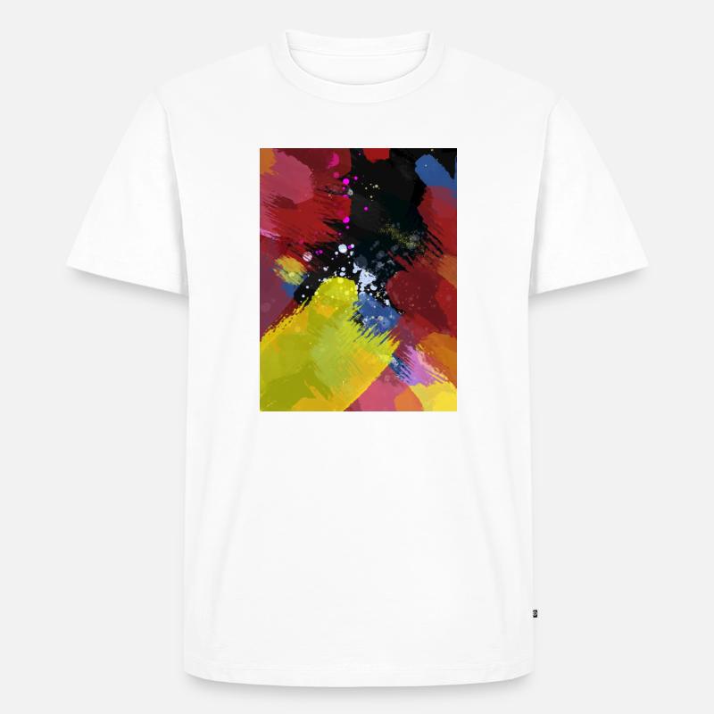 Farbexplosion Abstrakte Farbflächen - Männer Premium Bio T-Shirt - Weiß