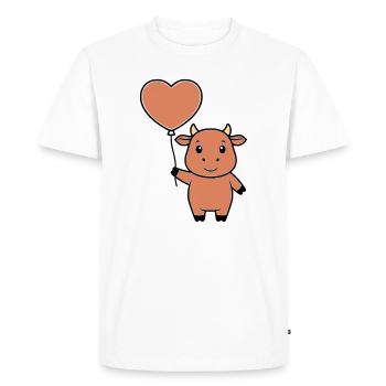 Mignonne Vecteur d’amour en forme de cœur de vache - T-shirt Premium bio Homme - blanc - Devant - Nico (187cm)