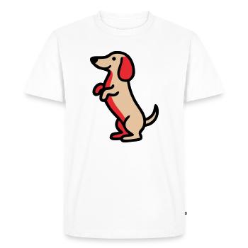 Petit teckel Mec Comic - T-shirt Premium bio Homme - blanc - Devant - Nico (187cm)