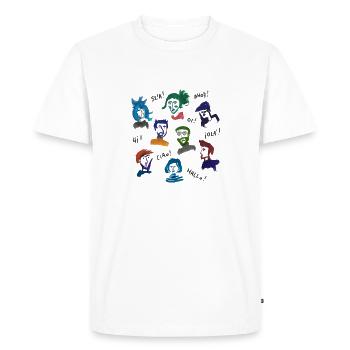 Colorful head faces - Men's Premium Organic T-Shirt - white - Front - Nico (187cm)