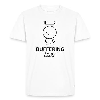 Buffering – Thought Loading | Overthinker Mood - Men's Premium Organic T-Shirt - white - Front - Nico (187cm)