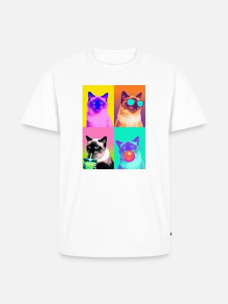 Katzen Himalaya Katze - Männer Premium Bio T-Shirt - Weiß