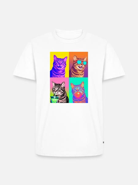 Katzen Manx Katze - Männer Premium Bio T-Shirt - Weiß