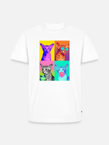 Katzen Orientalisch Kurzhaar Katze - Männer Premium Bio T-Shirt - Weiß