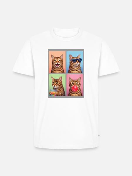 Katzen Orange Tabby Katze - Männer Premium Bio T-Shirt - Weiß