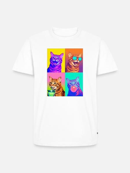 Katzen orange Tabby Katze - Männer Premium Bio T-Shirt - Weiß