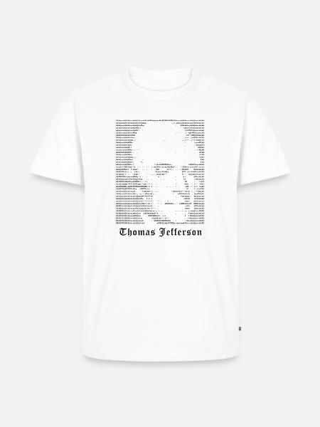 Thomas Jefferson ASCII Kunst - Männer Premium Bio T-Shirt - Weiß
