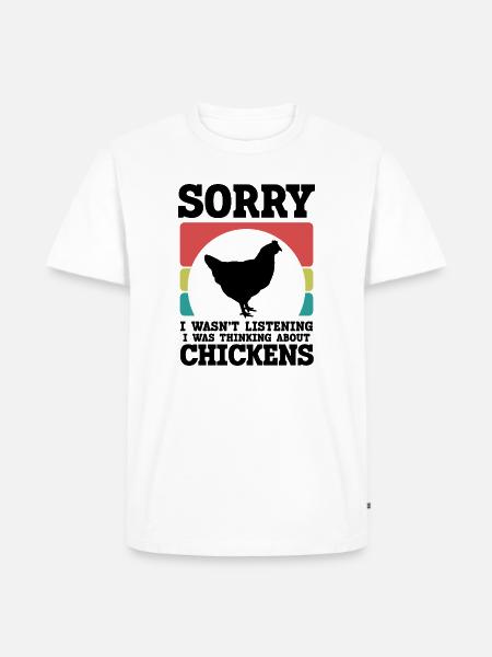Huhn Spruch Retro-Style - Männer Premium Bio T-Shirt - Weiß