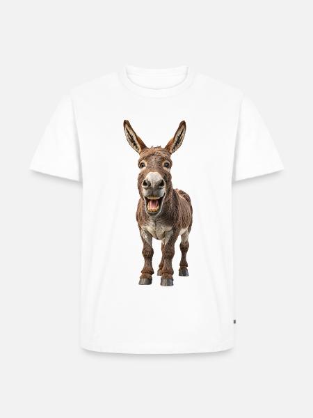 Esel - Männer Premium Bio T-Shirt - Weiß