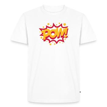 Pow (Explosion) - T-shirt Premium bio Homme - blanc - Devant - Nico (187cm)