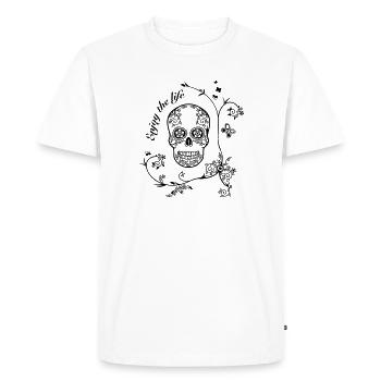 skull - T-shirt Premium bio Homme - blanc - Devant - Nico (187cm)