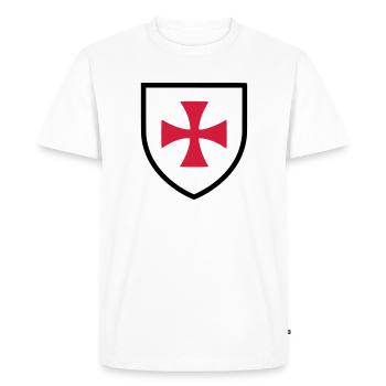 Blason croix de Malte (K) - T-shirt Premium bio Homme - blanc - Devant - Nico (187cm)