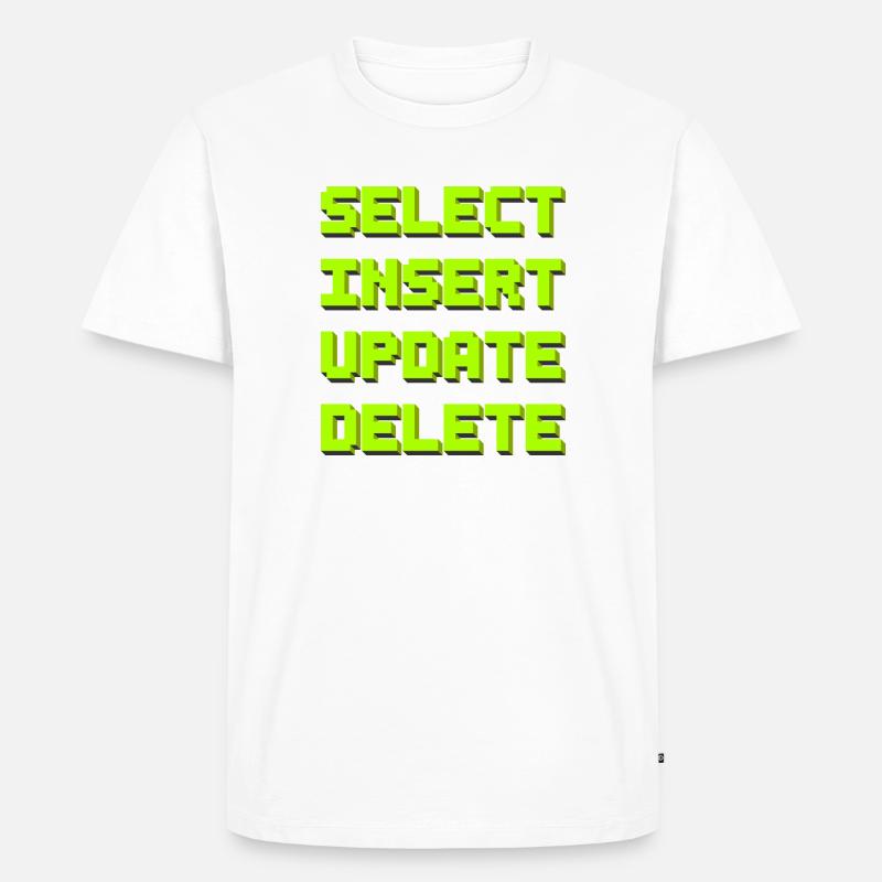SQL pixelart - Männer Premium Bio T-Shirt - Weiß