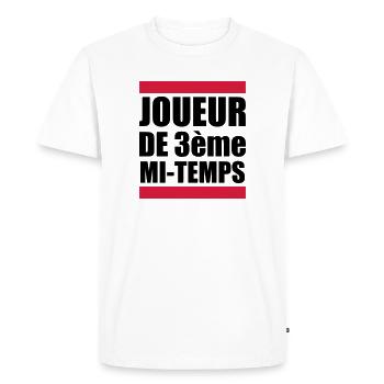 joueur de 3ème mi-temps - T-shirt Premium bio Homme - blanc - Devant - Nico (187cm)