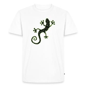Gekko green and black - Men's Premium Organic T-Shirt - white - Front - Nico (187cm)