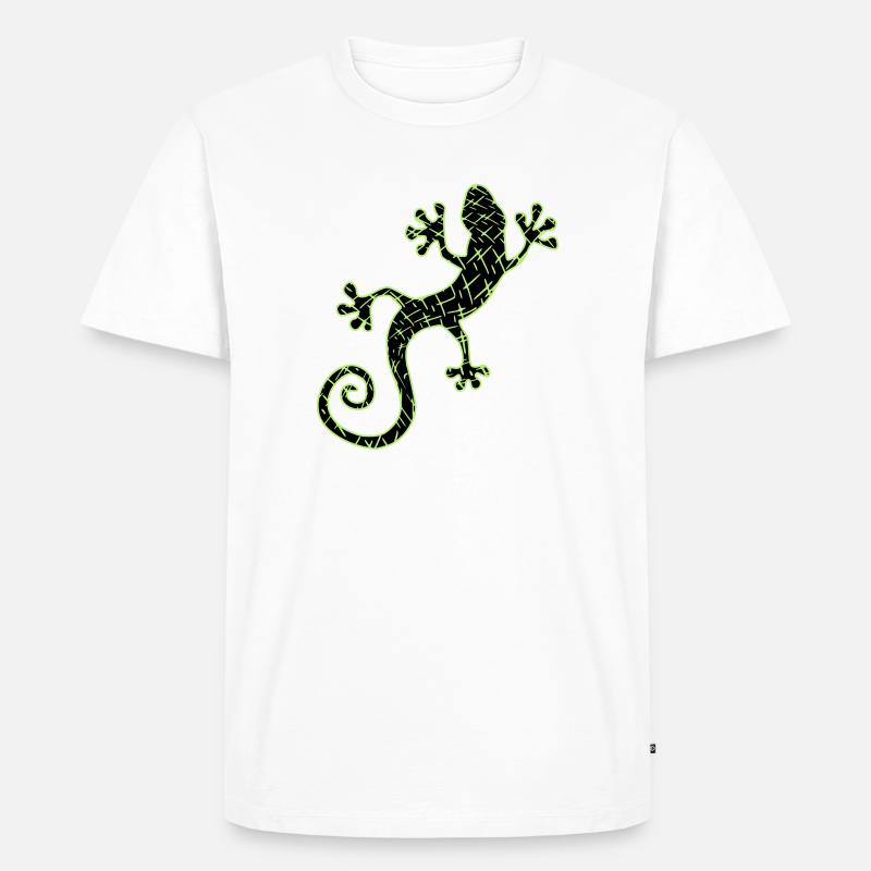 Gekko vert et noir - T-shirt Premium bio Homme - blanc