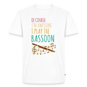 Instrument à vent en bois et instrument à vent basson - T-shirt Premium bio Homme - blanc - Devant - Nico (187cm)