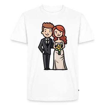 Mariage mariée marié jeunes mariés - T-shirt Premium bio Homme - blanc - Devant - Nico (187cm)