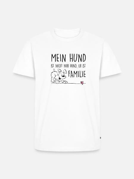 Mein Hund ist Familie - Männer Premium Bio T-Shirt - Weiß