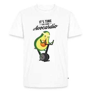 Time For Some Avocardio - Avocado Cardio Workout - T-shirt Premium bio Homme - blanc - Devant - Nico (187cm)