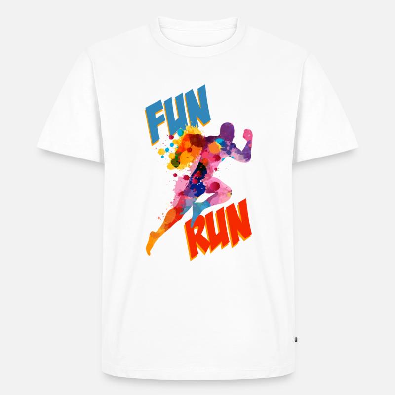 Fun Run Leichtathletik Sprinter - Männer Premium Bio T-Shirt - Weiß