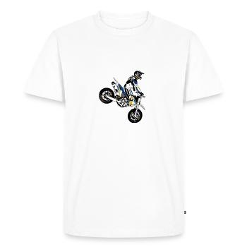 Le Supermotard - T-shirt Premium bio Homme - blanc - Devant - Nico (187cm)