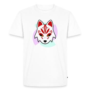 Masque Kitsune - T-shirt Premium bio Homme - blanc - Devant - Nico (187cm)