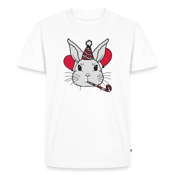 Anniversaire Enfant Lapin Tröte Party Hat - T-shirt Premium bio Homme - blanc - Devant - Nico (187cm)