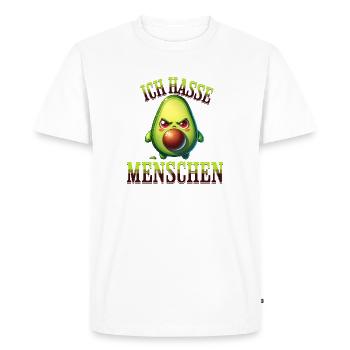 Méchant Avocat Drôle Je déteste les gens - T-shirt Premium bio Homme - blanc - Devant - Nico (187cm)