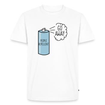 Spray répulsif pour personnes Go Away - T-shirt Premium bio Homme - blanc - Devant - Nico (187cm)
