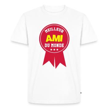 Meilleur ami du monde - T-shirt Premium bio Homme - blanc - Devant - Nico (187cm)