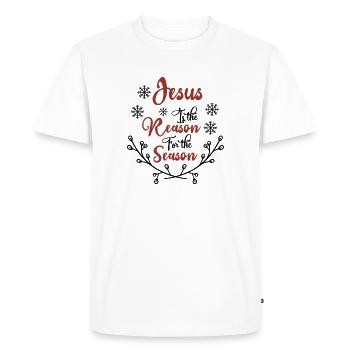 Jesus is the reason for the season - Men's Premium Organic T-Shirt - white - Front - Nico (187cm)