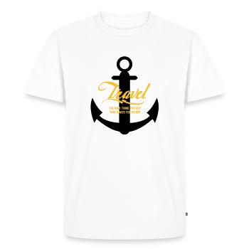 VOYAGE D'ANCRAGE - T-shirt Premium bio Homme - blanc - Devant - Nico (187cm)