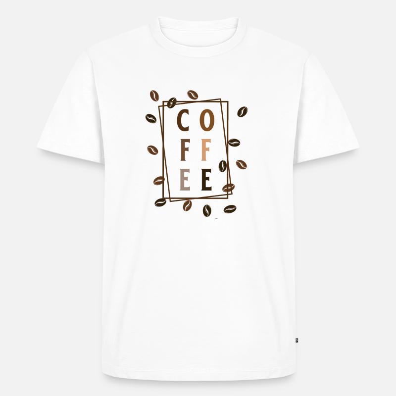 Kaffee aus Bohnen - Männer Premium Bio T-Shirt - Weiß