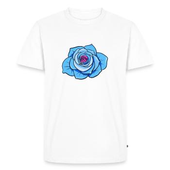 Blue Rose - Men's Premium Organic T-Shirt - white - Front - Nico (187cm)