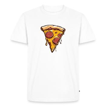 Pizza - Men's Premium Organic T-Shirt - white - Front - Nico (187cm)