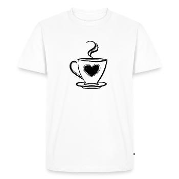 Café - T-shirt Premium bio Homme - blanc - Devant - Nico (187cm)