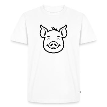 Cochon Cochon - T-shirt Premium bio Homme - blanc - Devant - Nico (187cm)