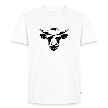 Cool cow with sunglasses - Men's Premium Organic T-Shirt - white - Front - Nico (187cm)