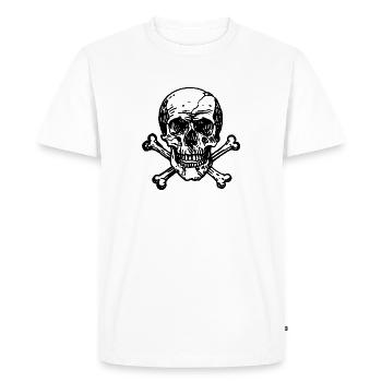 Skull Pirate - Men's Premium Organic T-Shirt - white - Front - Nico (187cm)