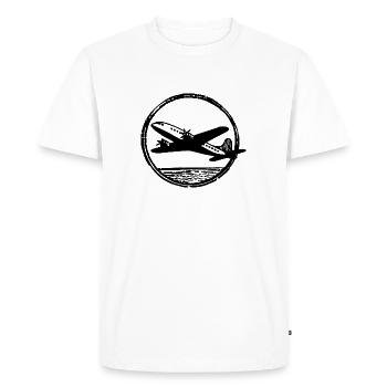 Pilote d’avion Aérodrome Sports de vol - T-shirt Premium bio Homme - blanc - Devant - Nico (187cm)